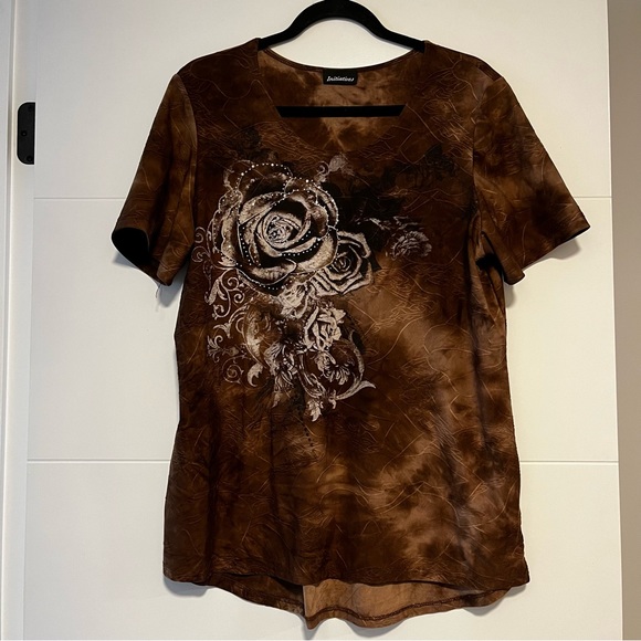 Initiatives | Y2K Rhinestone Tee Shirt - Picture 1 of 15